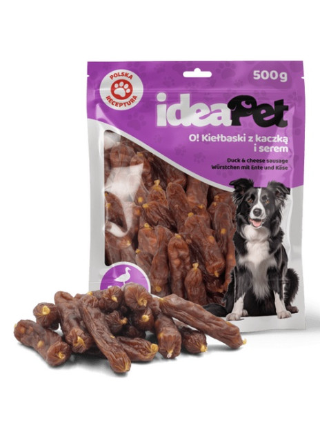 IdeaPet Kiełbaski z kaczką i serem 500g