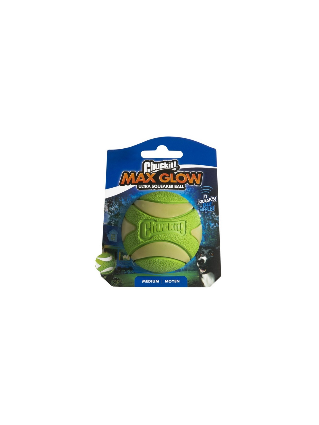 Chuckit! Max Glow Ultra Squeaker Ball Medium [43142]