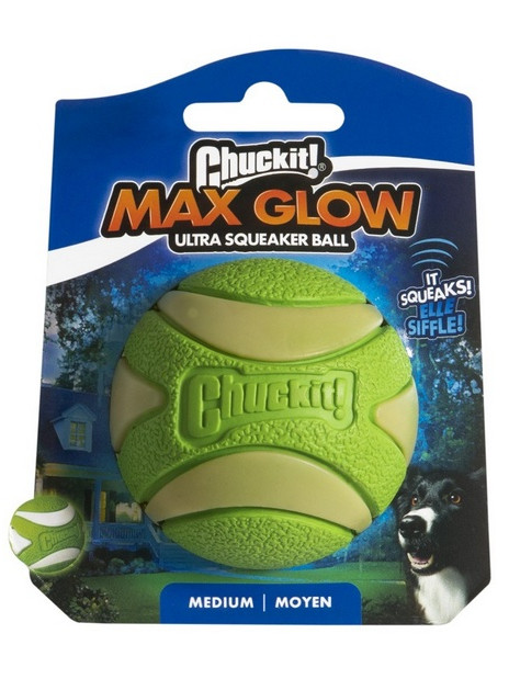 Chuckit! Max Glow Ultra Squeaker Ball Medium [43142]