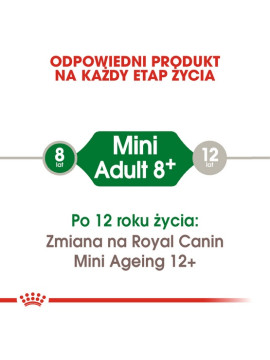 Royal Canin Mini Adult 8+ karma sucha dla psów starszych od 8 do 12 roku życia, ras małych 800g