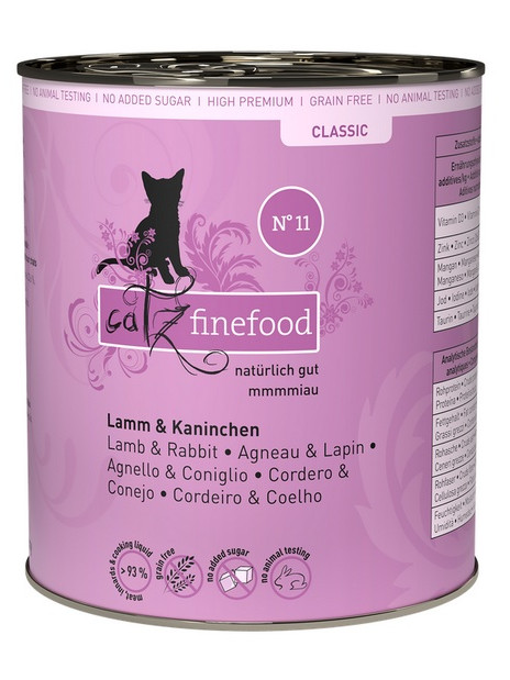 Catz Finefood Classic N.11 Jagnięcina i Królik puszka 800g