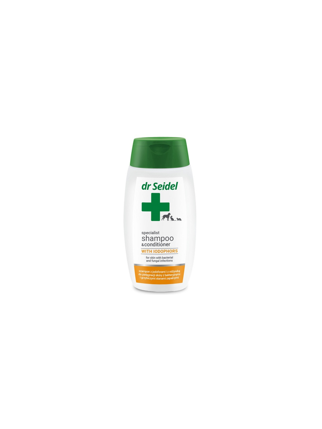 Dr Seidel Szampon dla psów Jodoforowy z Odżywką (również dla kotów i fretek) 220ml