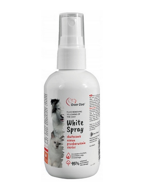 Over Zoo White Spray - płyn usuwający zażółcenia sierści  100ml