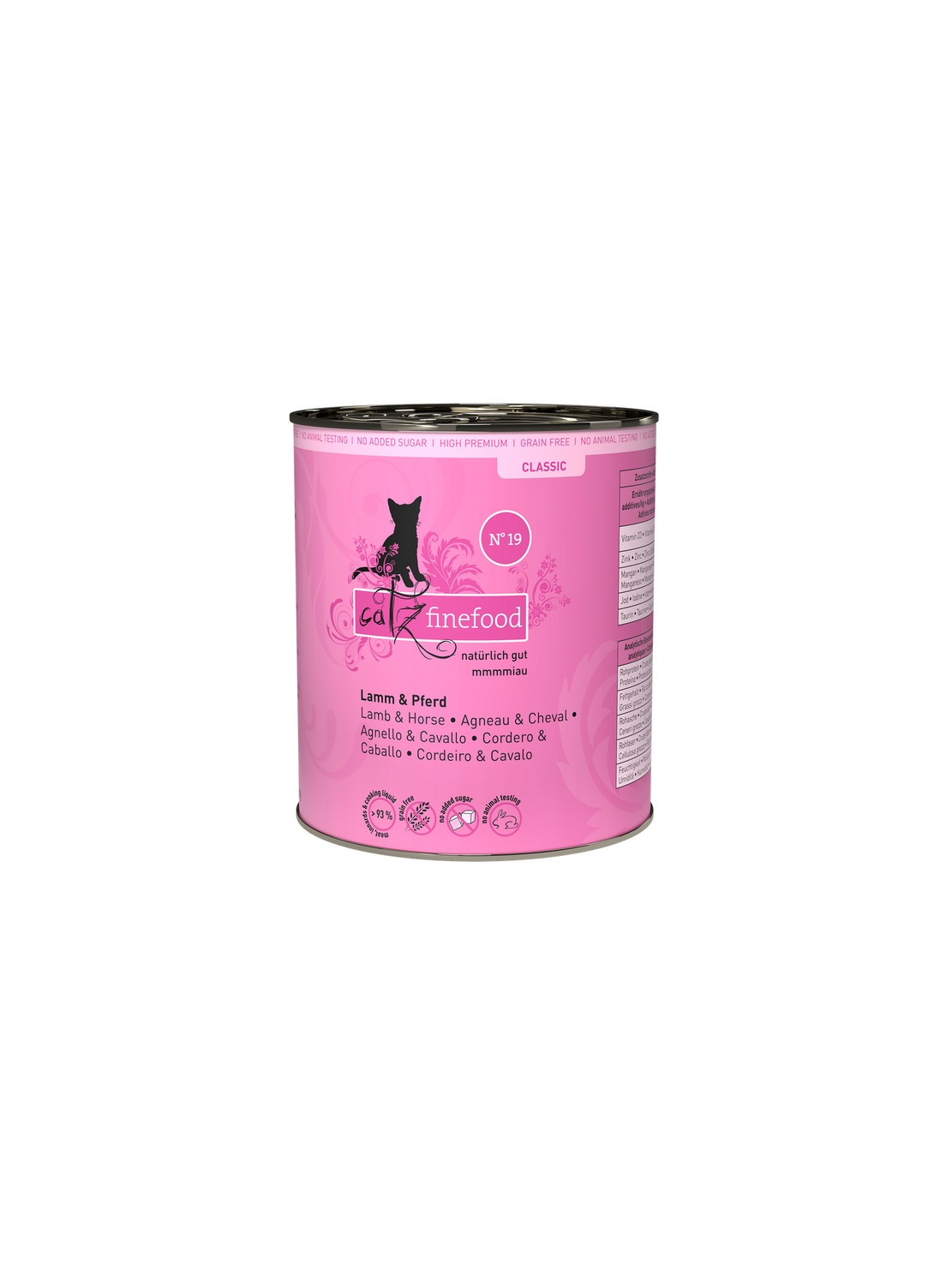 Catz Finefood Classic N.19 Jagnięcina i Konina puszka 800g