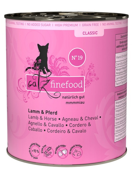 Catz Finefood Classic N.19 Jagnięcina i Konina puszka 800g