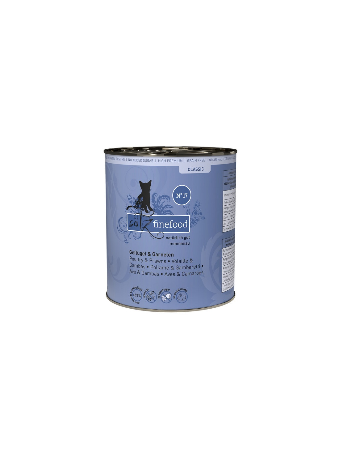 Catz Finefood Classic N.17 Drób i Krewetki puszka 800g