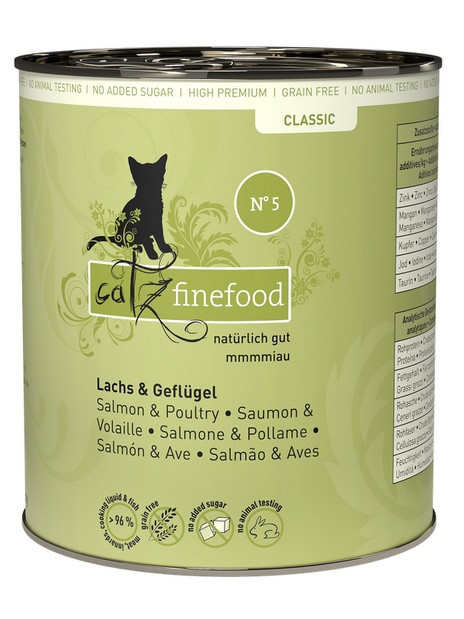 Catz Finefood Classic N.05 Łosoś i drób puszka 800g