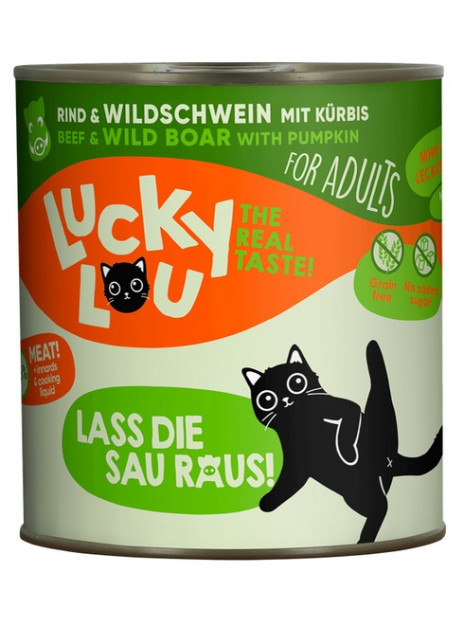 Lucky Lou Lifestage Adult Wołowina i dzik puszka 800g