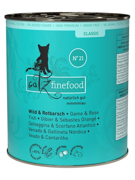 Catz Finefood Classic N.21 Dziczyzna i Karmazyn puszka 800g
