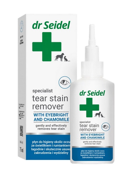 Dr Seidel Płyn do przemywania okolic oczu dla psów i kotów 75ml