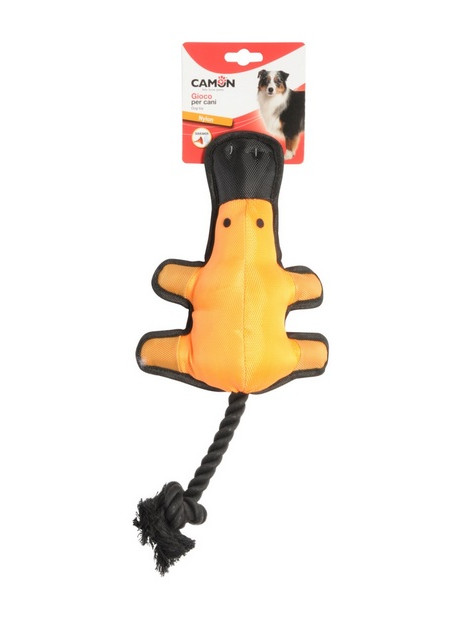 Camon Dog Toy Nylonowy dziobak z piszczałką i liną