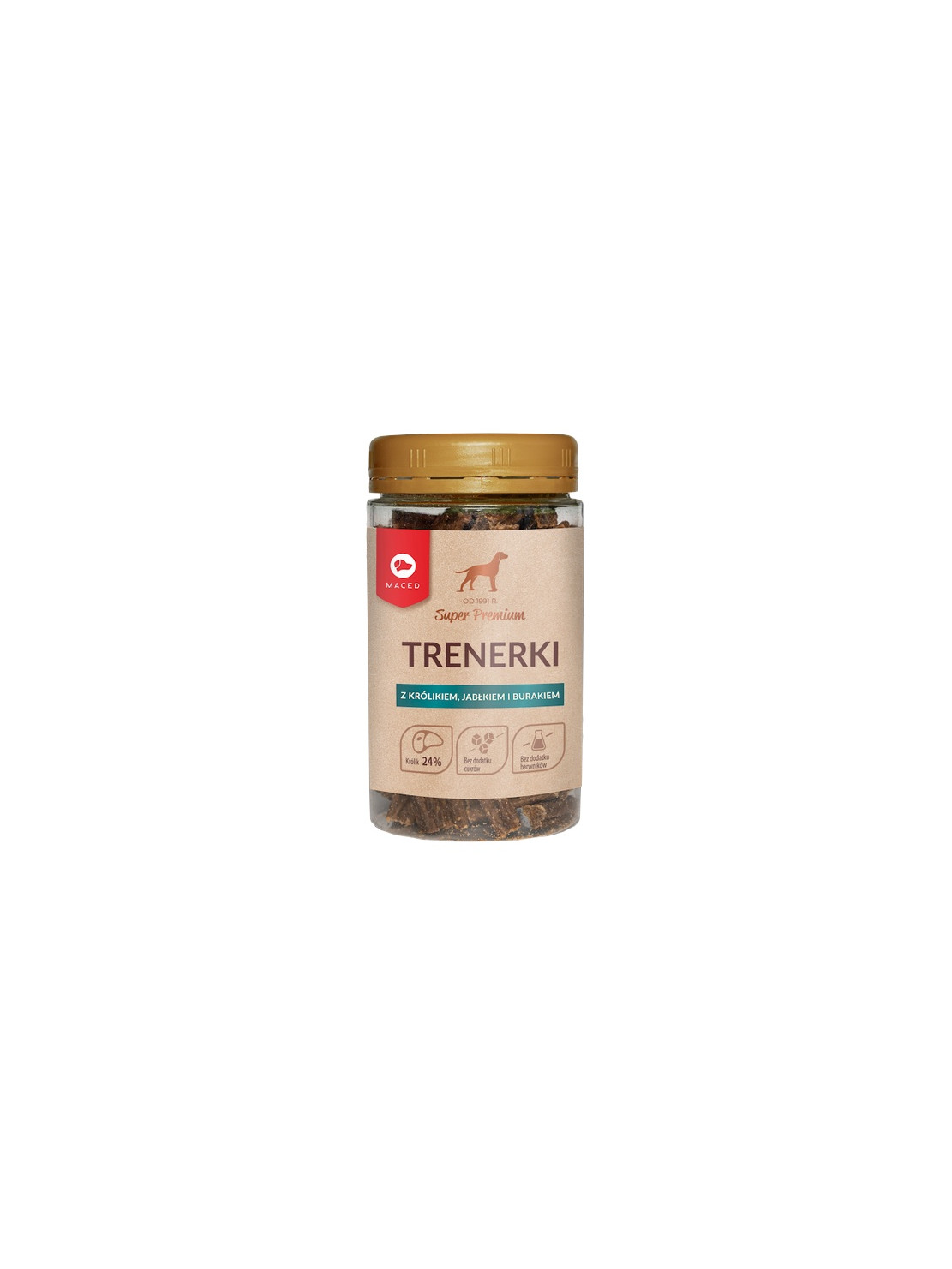 Maced Super Premium Trenerki Królik, jabłko i burak 150g