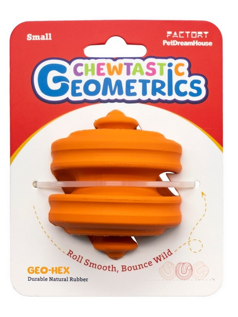 PetDreamHouse Zabawka gumowa Geo-Hex pomarańczowa
