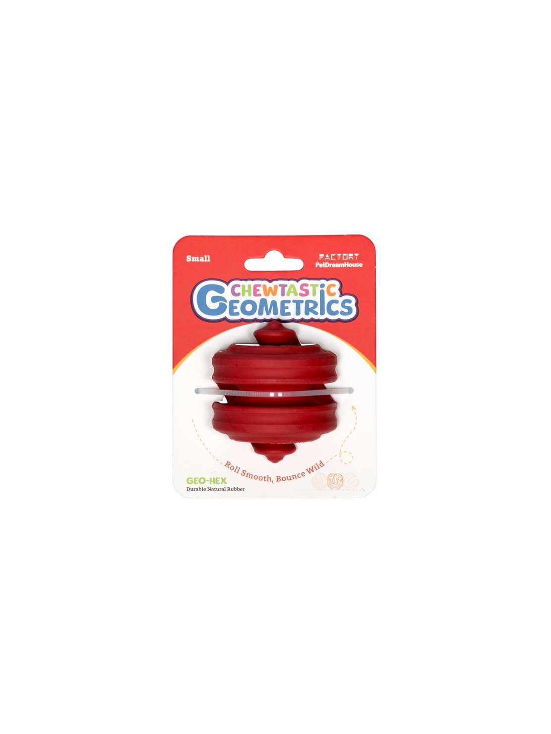 PetDreamHouse Zabawka gumowa Geo-Hex czerwona