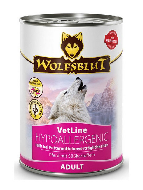 Wolfsblut Dog VetLine Hypoallergenic - konina i bataty puszka 395g