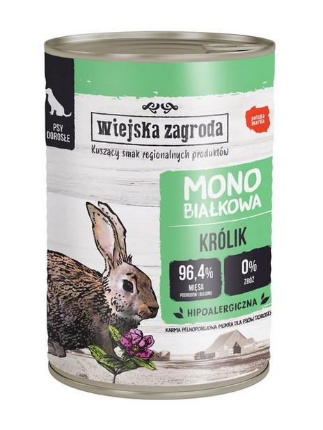 Wiejska Zagroda Monobiałkowa Królik puszka 400g