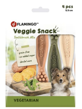 Flamingo Veggie gryzak szczoteczka 12,5cm/4szt