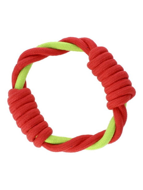 Dingo Zabawka dla psa - Ringo zaplatane Energy 18cm czerwono-zielone