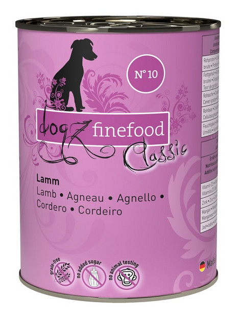 Dogz Finefood Classic N.10 Jagnięcina puszka 400g