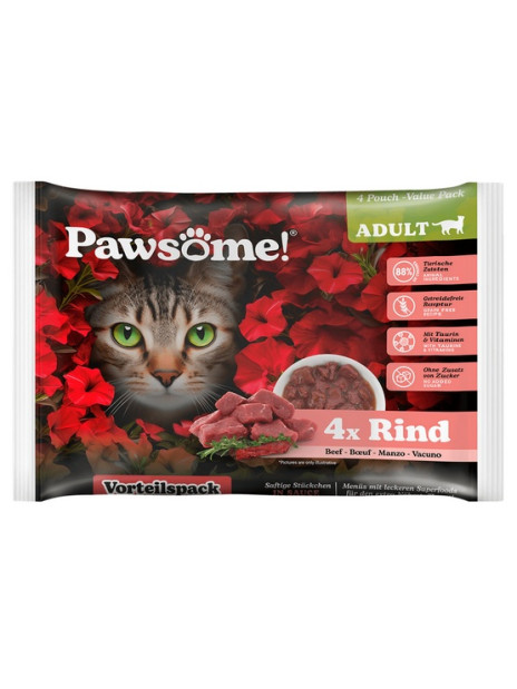 Pawsome Adult Rind - wołowina saszetki 4x85g
