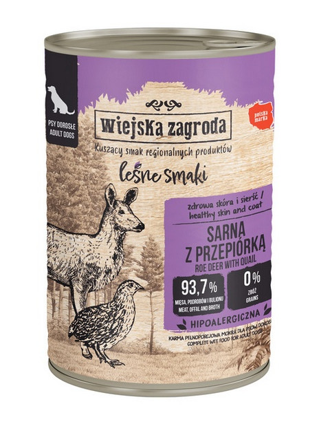 Wiejska Zagroda Leśne Smaki Sarna z przepiórką puszka 400g