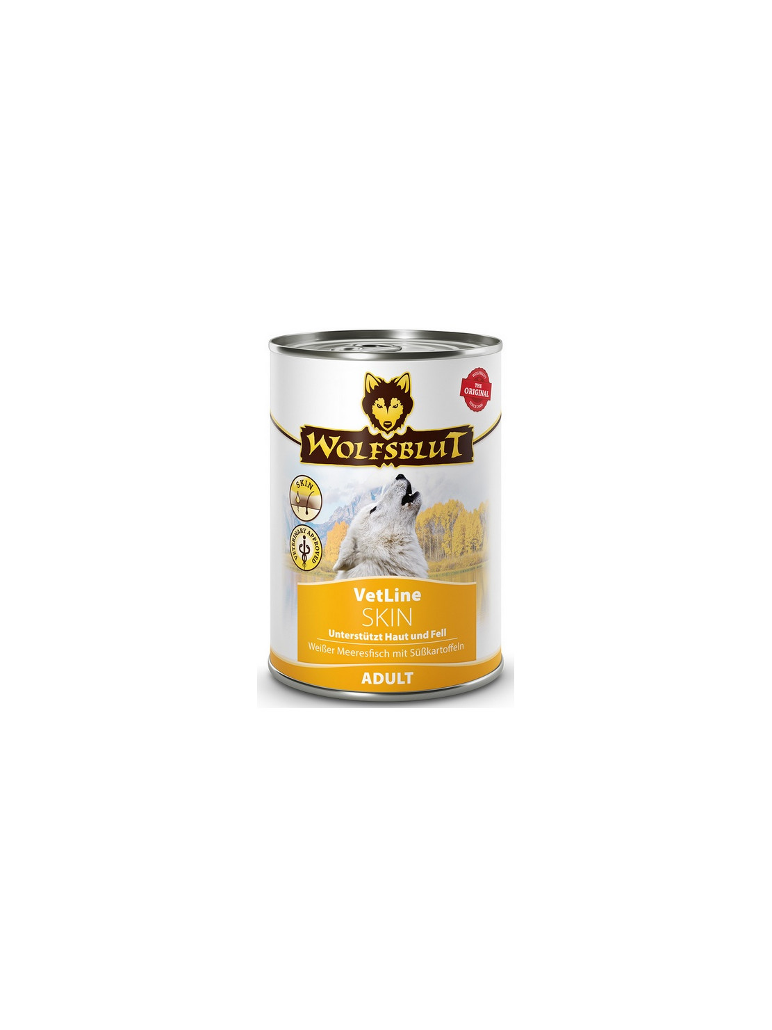 Wolfsblut Dog VetLine Skin - biała ryba oceaniczna i bataty puszka 395g