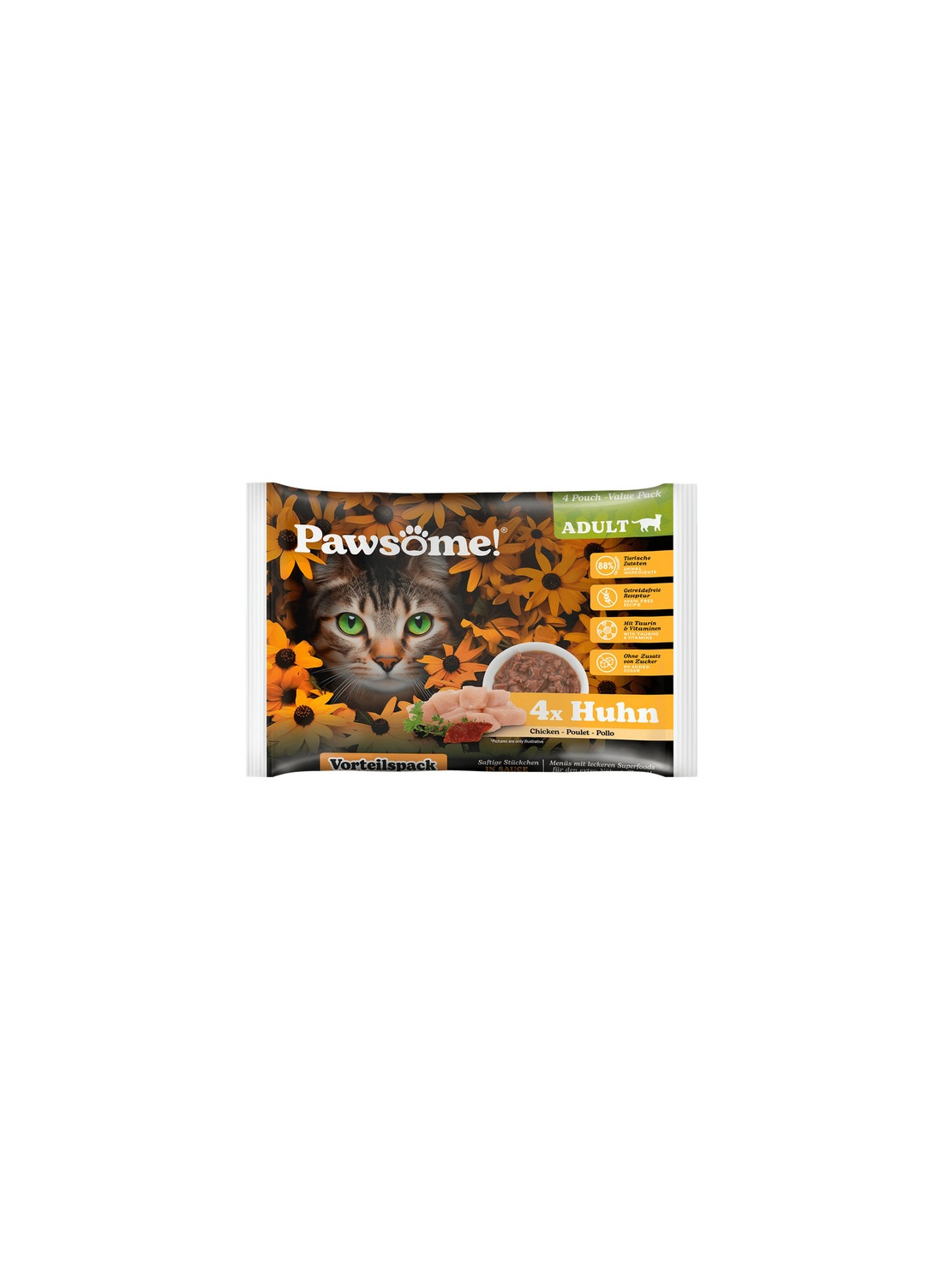 Pawsome Adult Huhn - kurczak saszetki 4x85g