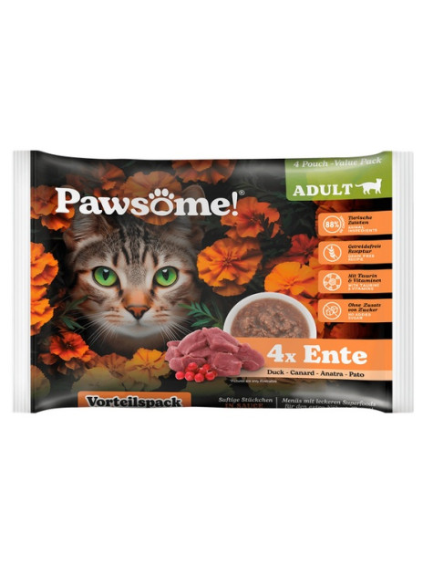 Pawsome Adult Ente - kaczka saszetki 4x85g