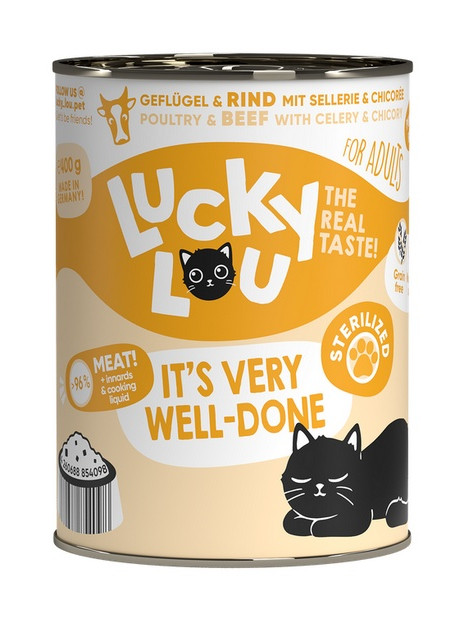 Lucky Lou Lifestage Sterilized Drób i wołowina puszka 400g