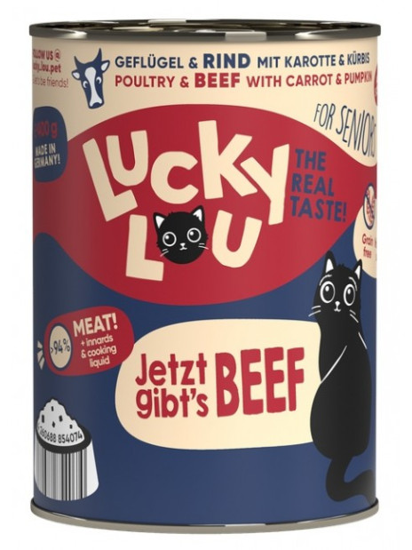 Lucky Lou Lifestage Senior Drób i wołowina puszka 400g