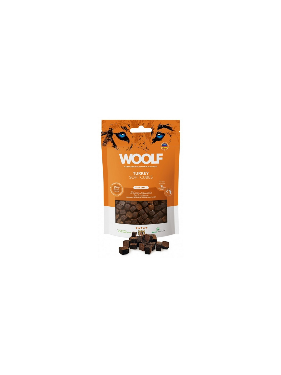 Woolf Soft Cubes Monoprotein Turkey 100g