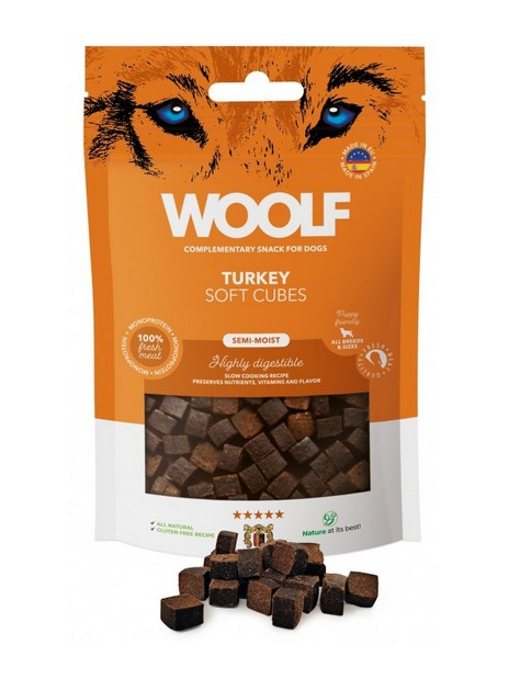 Woolf Soft Cubes Monoprotein Turkey 100g