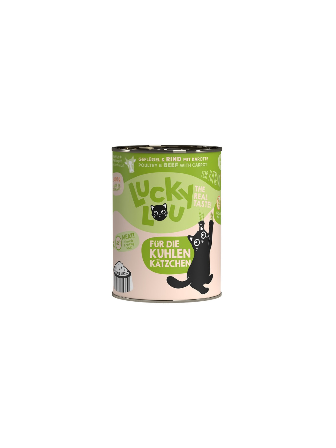 Lucky Lou Lifestage Kitten Drób i wołowina puszka 400g