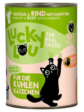 Lucky Lou Lifestage Kitten Drób i wołowina puszka 400g