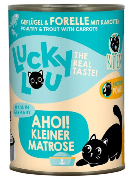 Lucky Lou Lifestage Kitten Drób i pstrąg puszka 400g