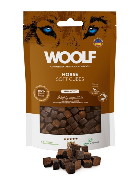 Woolf Soft Cubes Monoprotein Horse 100g