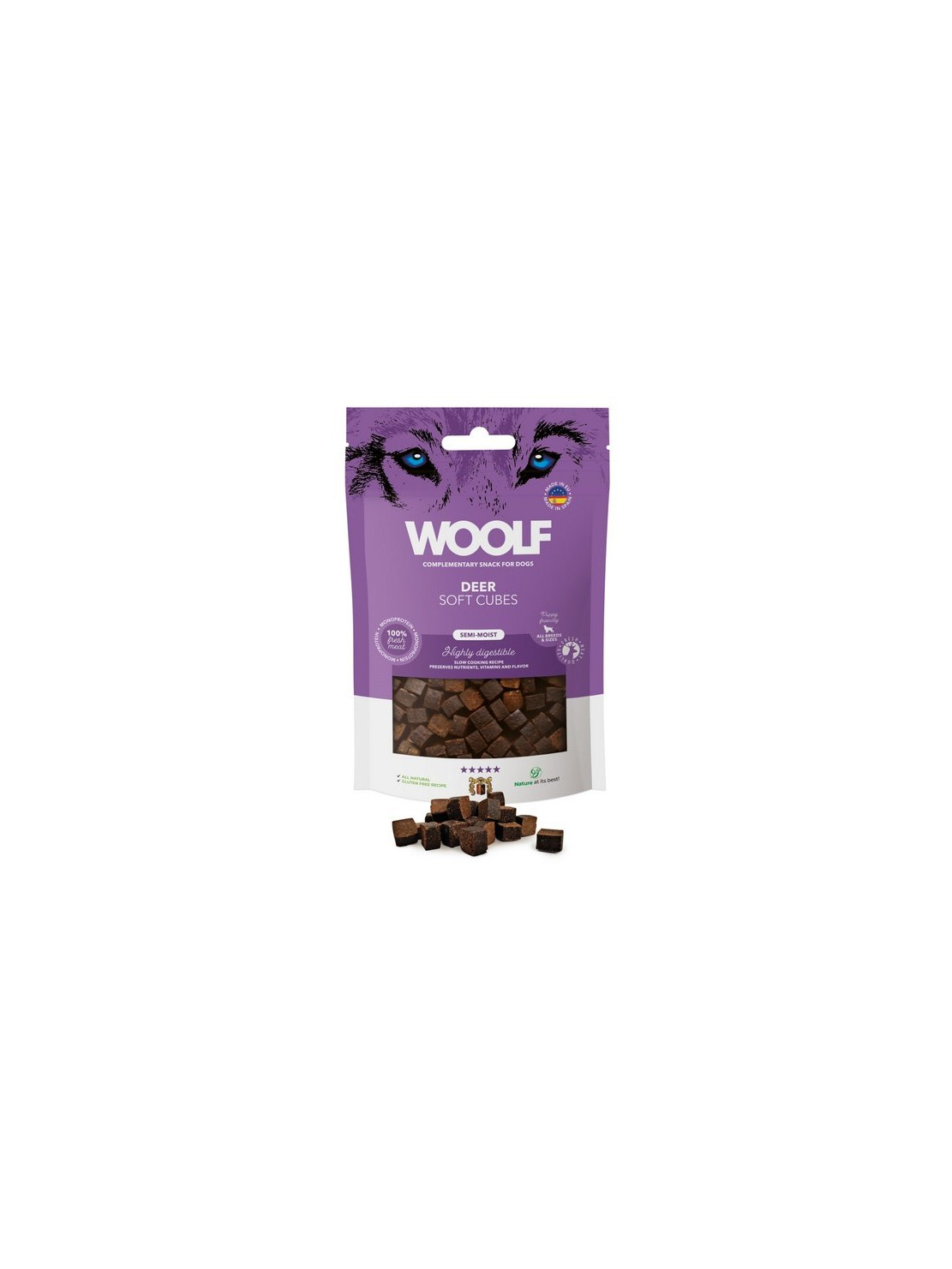 Woolf Soft Cubes Monoprotein Deer 100g