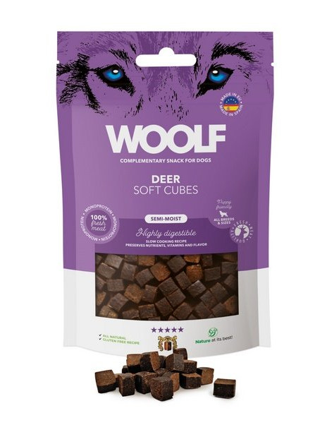 Woolf Soft Cubes Monoprotein Deer 100g