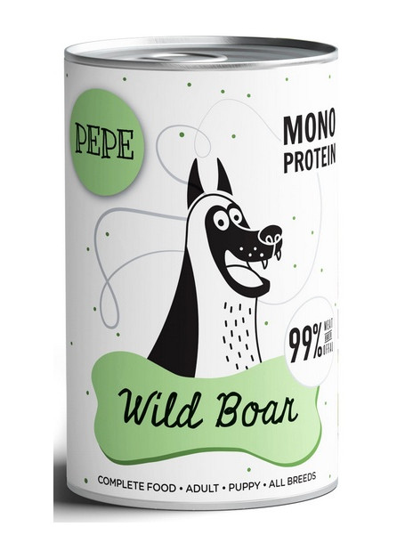 Paka Zwierzaka PEPE Wild Boar (dzik) puszka 400g