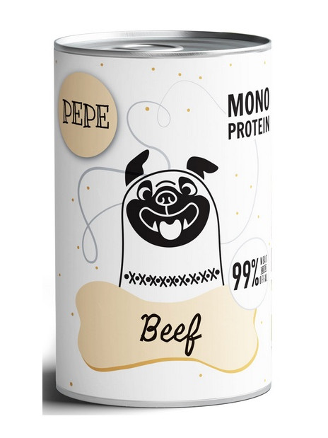 Paka Zwierzaka PEPE Beef (wołowina) puszka 400g