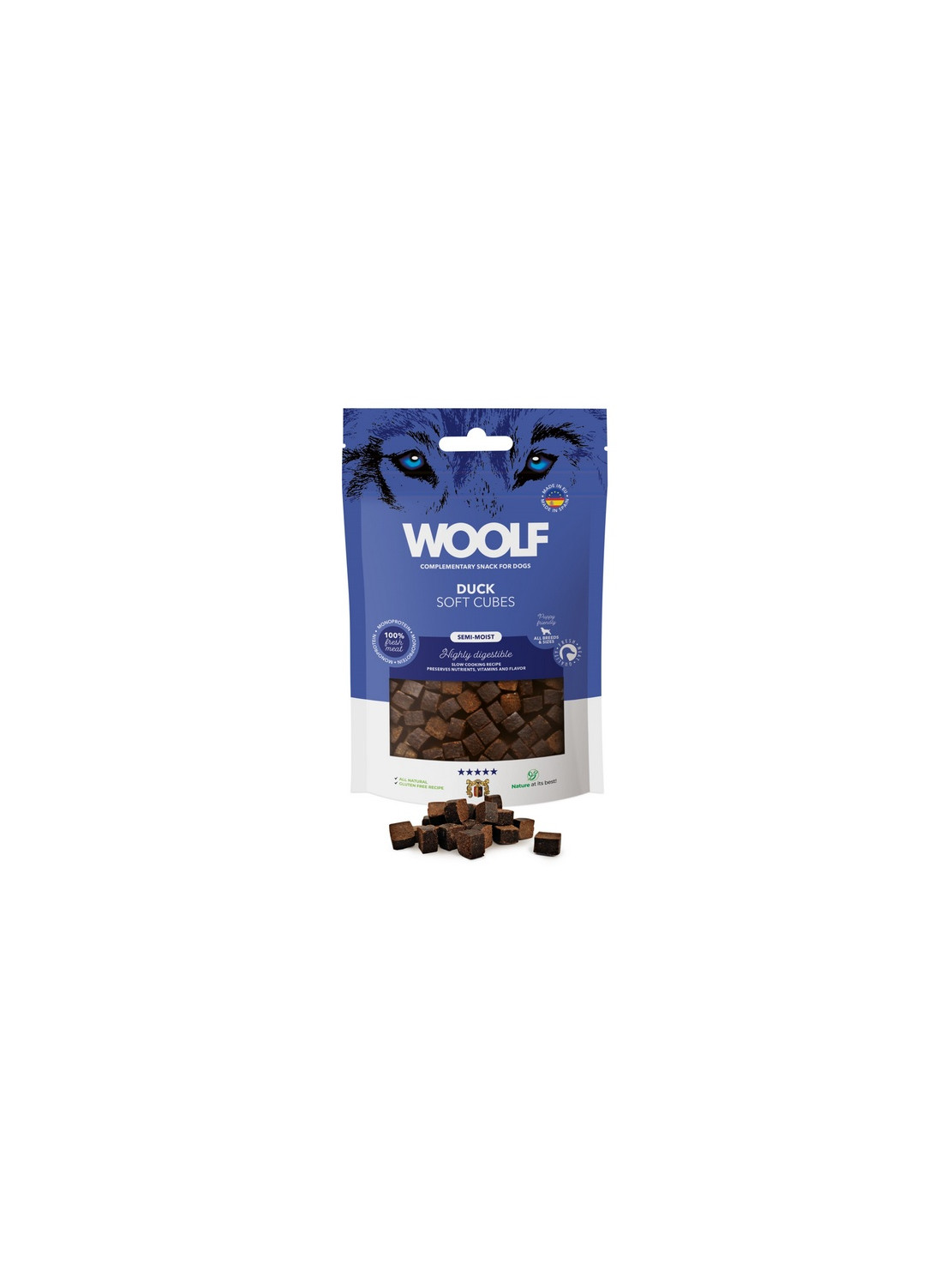 Woolf Soft Cubes Monoprotein Duck 100g