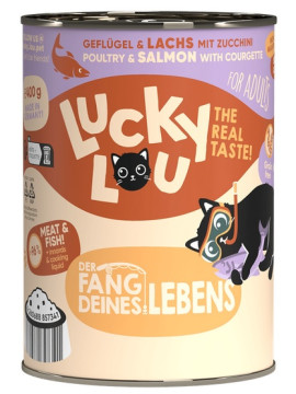 Lucky Lou Lifestage Adult Drób i łosoś puszka 400g