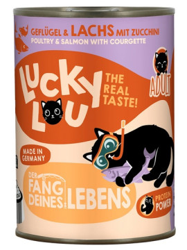 Lucky Lou Lifestage Adult Drób i łosoś puszka 400g