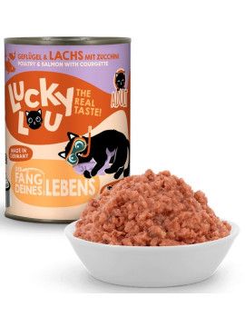 Lucky Lou Lifestage Adult Drób i łosoś puszka 400g