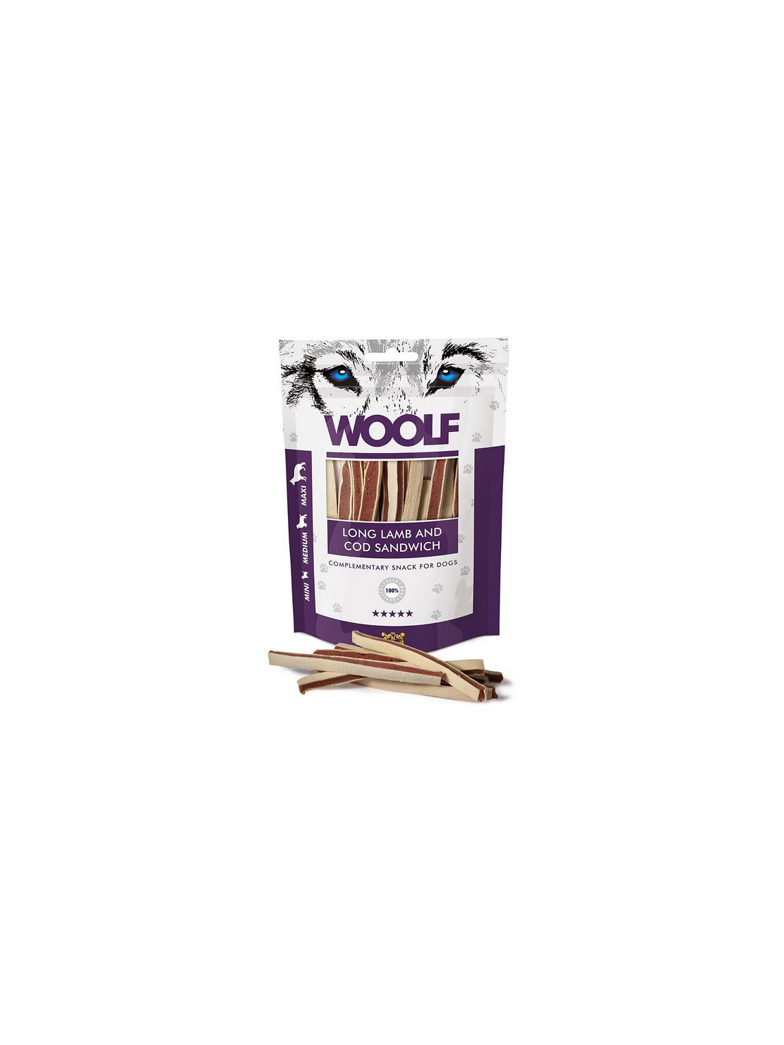 Woolf Soft Lamb & COD Sandwich Long 100g