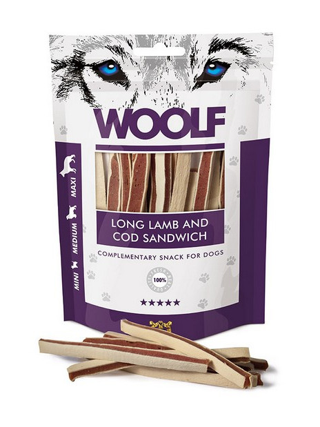 Woolf Soft Lamb & COD Sandwich Long 100g