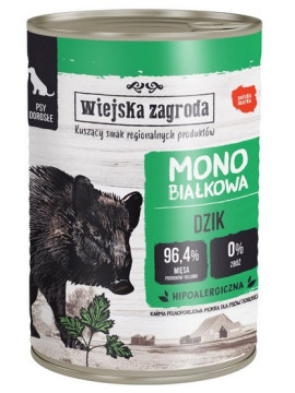 Wiejska Zagroda Monobiałkowa Dzik puszka 400g