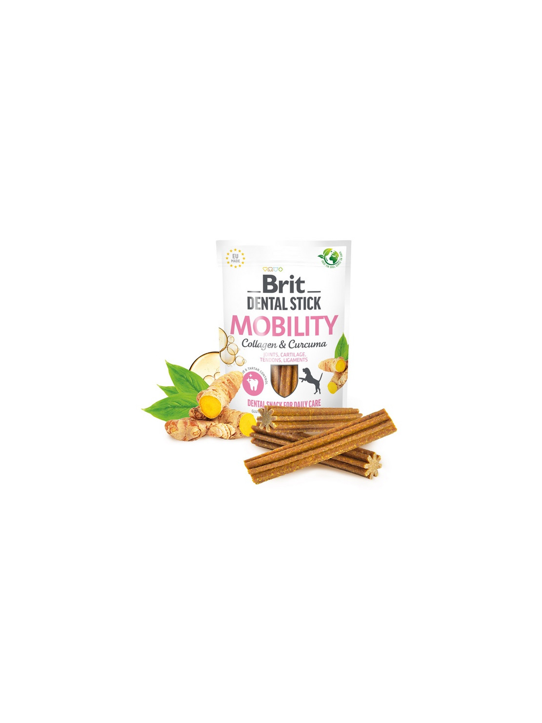 Brit Dental Stick Mobility Collagen & Curcuma 251g