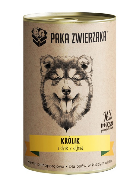 Paka Zwierzaka Królik i dzik z dynią puszka 400g