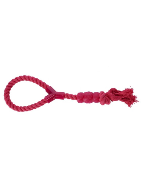 Dingo Zabawka dla psa - Sznur z gryzakiem Denta Fresh 41cm różowy